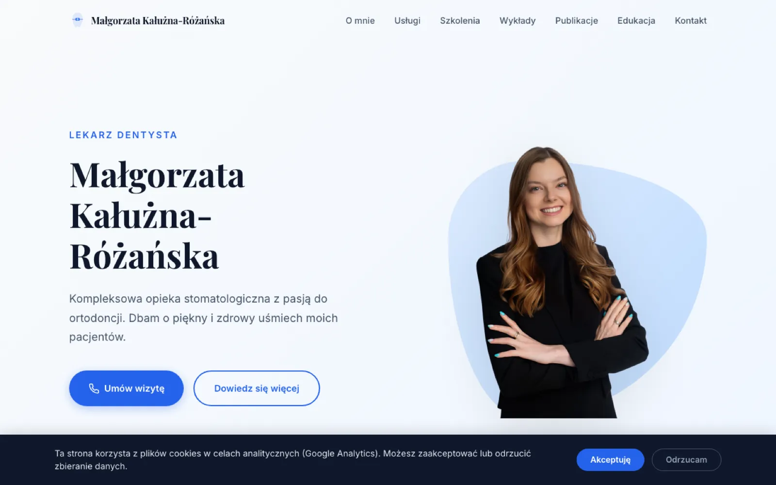 Strona specjalisty zarządzana przez asystenta AI