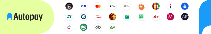 Akceptowane metody płatności: BLIK, Visa, Mastercard, Apple Pay, Google Pay oraz przelewy bankowe - obsługa Autopay S.A.